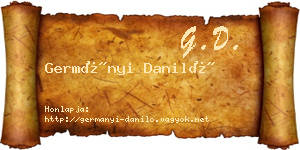 Germányi Daniló névjegykártya